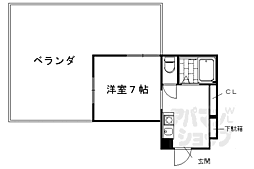 ハイムユアーズ 5階1Kの間取り
