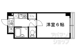 ルーセント西院 3階1Kの間取り