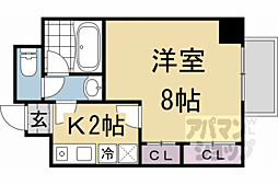 サンフローラ丸太町 808 8階1Kの間取り
