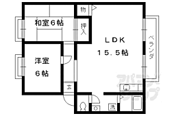 阪急京都本線 桂駅 徒歩5分の賃貸アパート 1階2LDKの間取り