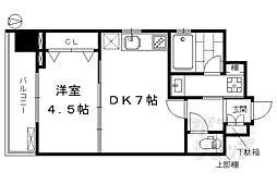 JR東海道・山陽本線 西大路駅 徒歩14分の賃貸マンション 5階1DKの間取り