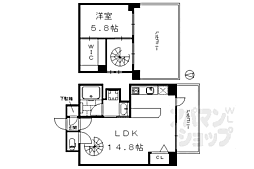 JR東海道・山陽本線 桂川駅 徒歩7分の賃貸マンション 4階1LDKの間取り