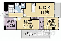 シャルレ4番館 4階2SLDKの間取り