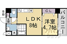 （仮称）千本二条マンション計画 6階1LDKの間取り