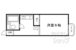 京福電気鉄道北野線 北野白梅町駅 徒歩5分の賃貸アパート 2階1Kの間取り