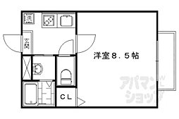 JR東海道・山陽本線 京都駅 徒歩18分の賃貸マンション 2階1Kの間取り