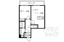 JR東海道・山陽本線 西大路駅 徒歩17分の賃貸マンション 6階1LDKの間取り