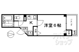JR東海道・山陽本線 西大路駅 徒歩7分の賃貸マンション 3階1Kの間取り
