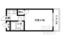 タツミマンション 3階1Kの間取り