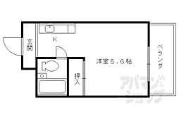 ネットワークジャパンII 3階1Kの間取り