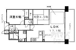 クレアシティ西院高辻通 2LDKの間取図画像