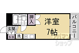 エントピア嵯峨 3階1Kの間取り
