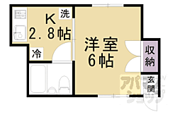 Ｋｏｚｙ嵯峨嵐山 2階1Kの間取り