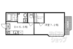 ホワイトハウス 1階1DKの間取り