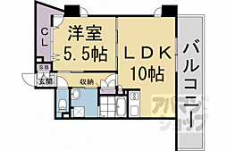 ヴァンヴェルデ西京極 4階1LDKの間取り