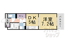 阪急京都本線 桂駅 徒歩28分の賃貸マンション 4階1DKの間取り