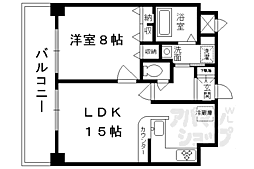 京阪本線 清水五条駅 徒歩4分の賃貸マンション 8階1LDKの間取り