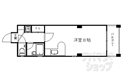 ランブラス西院 3階ワンルームの間取り