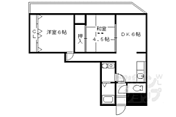 メゾンＴＭＩ 4階2DKの間取り