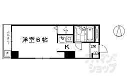京阪本線 清水五条駅 徒歩5分の賃貸マンション 1階1Kの間取り