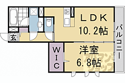 阪急京都本線 桂駅 徒歩15分の賃貸アパート 1階1LDKの間取り