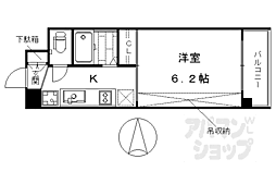 JR東海道・山陽本線 京都駅 徒歩9分の賃貸マンション 4階1Kの間取り