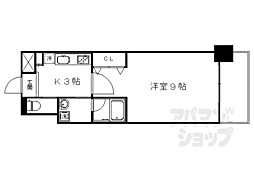 グランレブリー太秦天神川 4階1Kの間取り