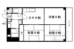 ロイヤルコーポ 2階3DKの間取り