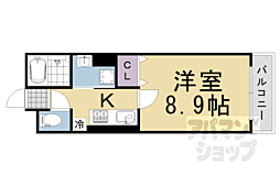 阪急嵐山線 上桂駅 徒歩5分の賃貸アパート 1階1Kの間取り