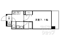 京都市営烏丸線 十条駅 徒歩5分の賃貸マンション 6階1Kの間取り