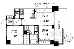 JR東海道・山陽本線 京都駅 徒歩5分の賃貸マンション 2階1SDKの間取り
