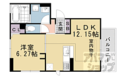阪急京都本線 桂駅 徒歩13分の賃貸アパート 3階1LDKの間取り