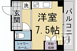 JR東海道・山陽本線 西大路駅 徒歩17分の賃貸マンション 5階ワンルームの間取り