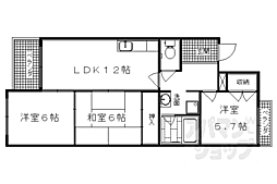 第二シャトーウメダ 1階3LDKの間取り