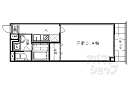 アンプルールフェール太秦II 3階1Kの間取り