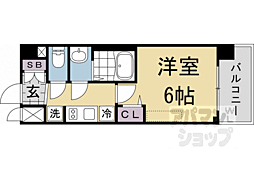 プレサンス十条凛華 1Kの間取図画像