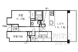 パラドール四条山ノ内ウエストシティ 5階3LDKの間取り
