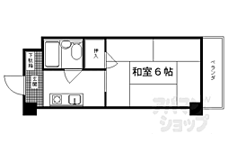 プェネリジェール西五条 5階1Kの間取り