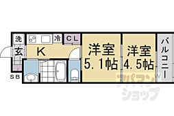 JR東海道・山陽本線 京都駅 徒歩15分の賃貸マンション 3階2Kの間取り
