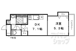 JR東海道・山陽本線 西大路駅 徒歩6分の賃貸マンション 2階1DKの間取り