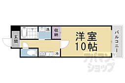 阪急京都本線 桂駅 徒歩15分の賃貸マンション 4階1Kの間取り