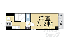 阪急京都本線 桂駅 徒歩2分の賃貸マンション 2階1Kの間取り