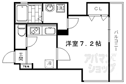 フォレスト西大路五条 4階1Kの間取り