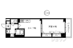京都市営烏丸線 九条駅 徒歩7分の賃貸マンション 5階1DKの間取り