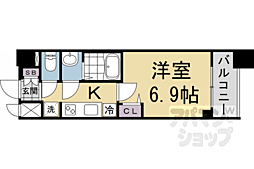 JR東海道・山陽本線 京都駅 徒歩13分の賃貸マンション 2階1Kの間取り