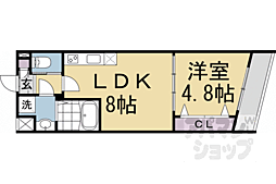 ARCA嵯峨嵐山 1LDKの間取図画像