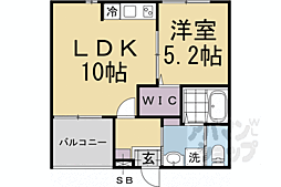 仮称）太秦西蜂岡町Ｂ 202 2階1LDKの間取り