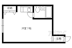 ハイツ大山 102 1階ワンルームの間取り