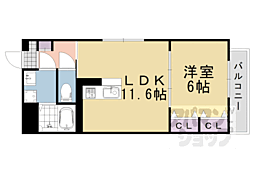 阪急京都本線 桂駅 徒歩15分の賃貸マンション 4階1LDKの間取り