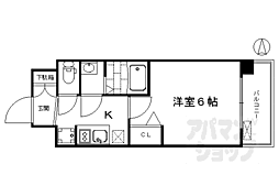 JR東海道・山陽本線 京都駅 徒歩11分の賃貸マンション 1階1Kの間取り